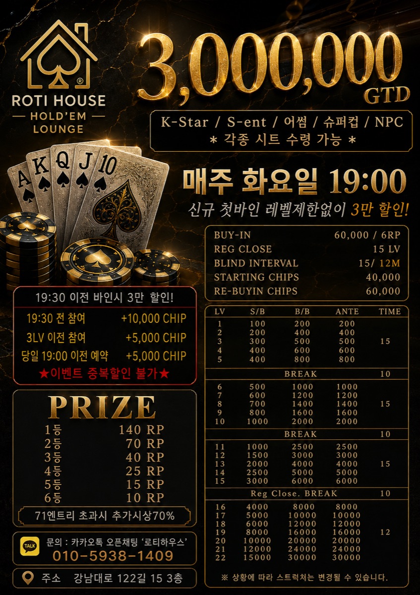 ROTI HOUSE 3,000,000 GTD 포스터